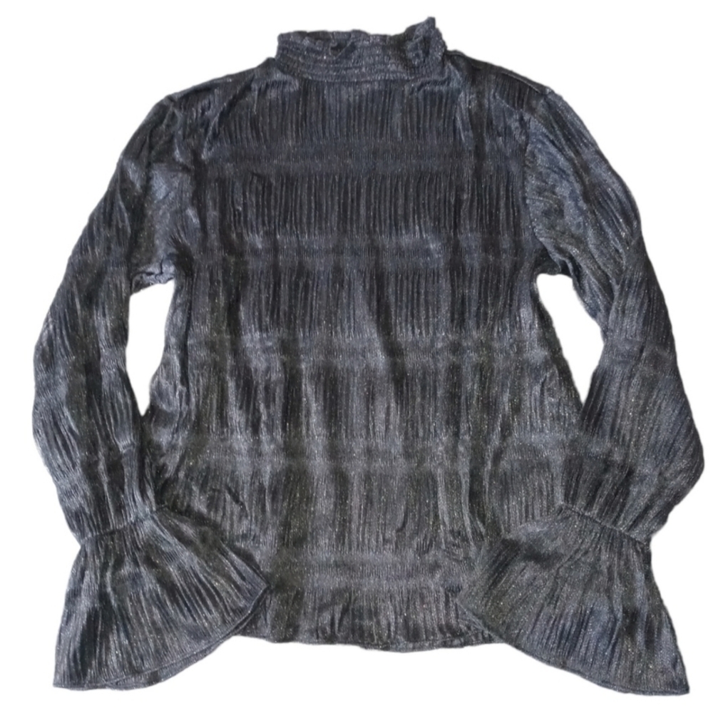 Express Women's Black Long Sleeve Mandarin Collar Blouse Size M